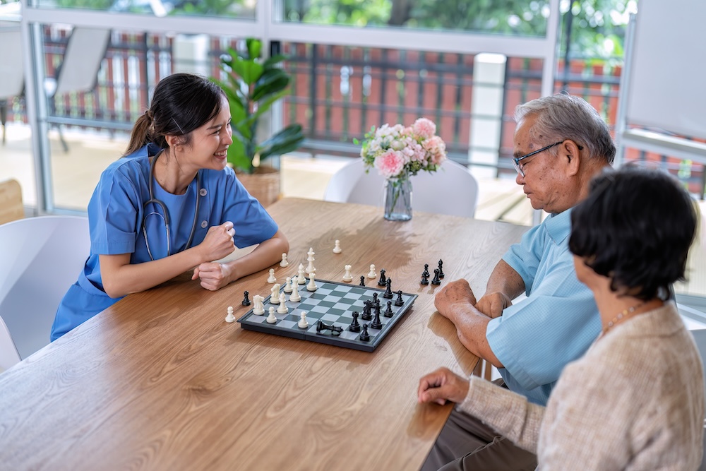 Senior enjoying independent living activities with home health care support in Akron, OH